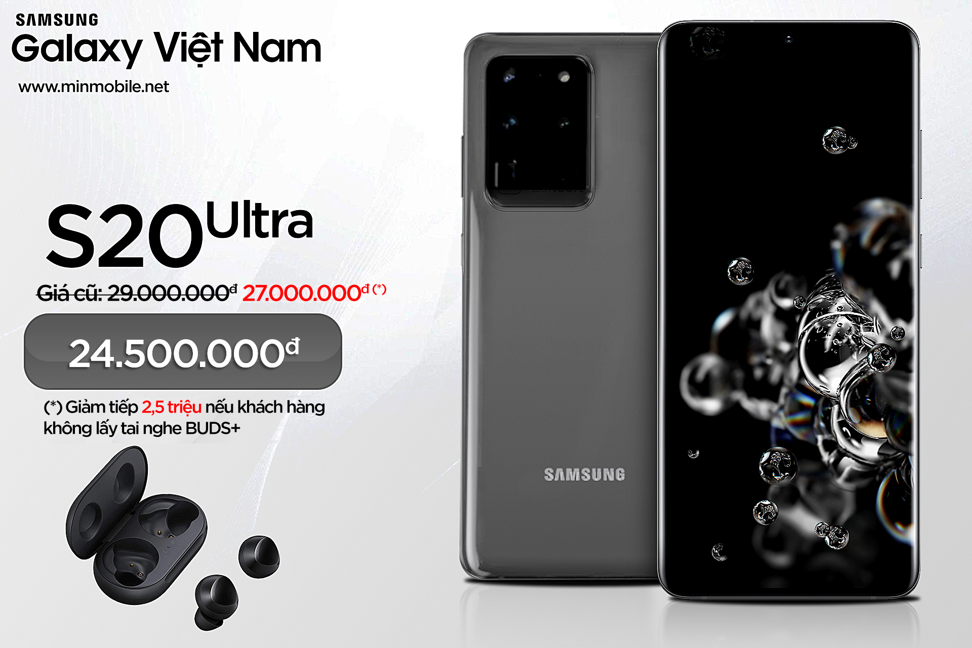 Samsung Galaxy S20 Ultra Việt Nam giá chỉ từ 24.500.000đ