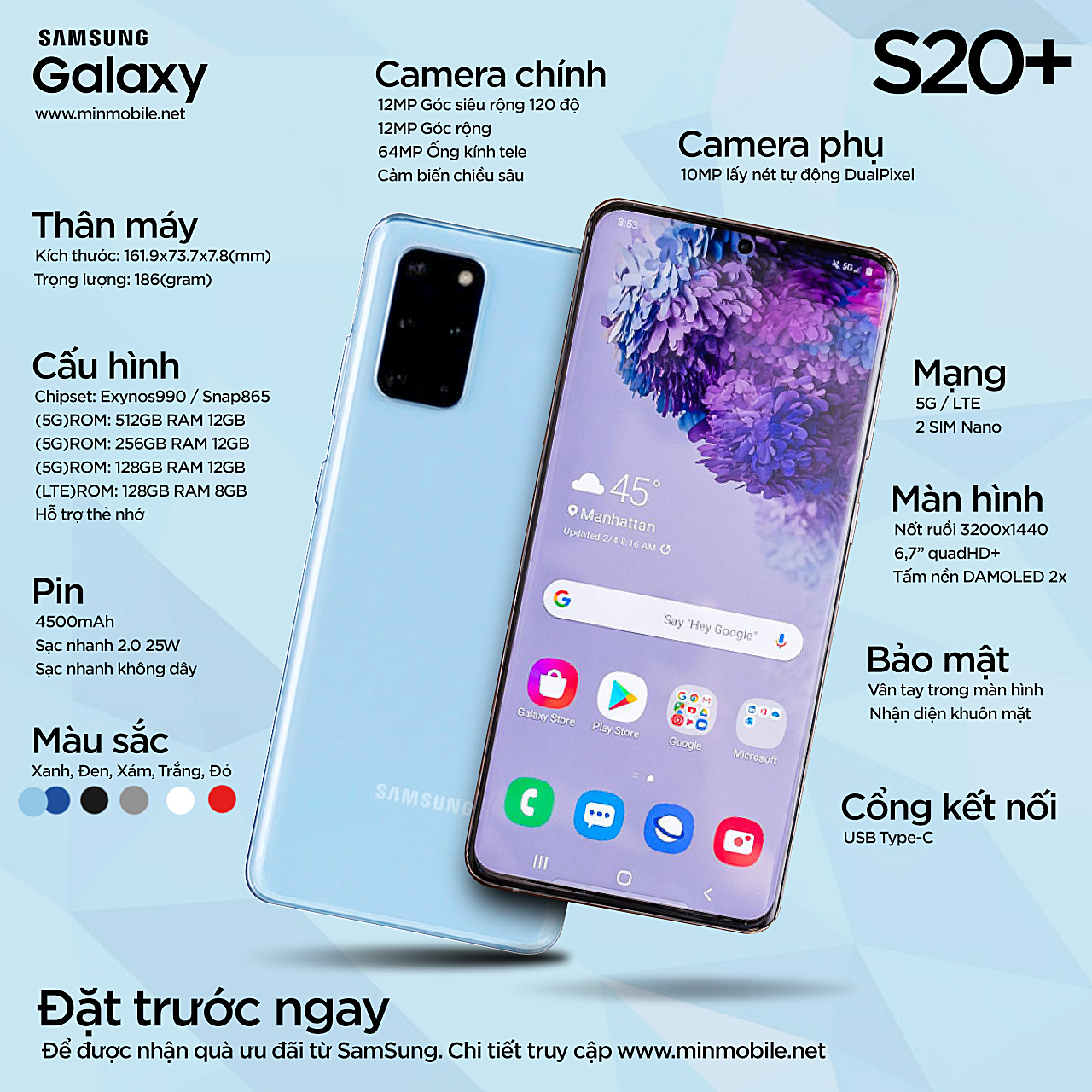 Thông số kỹ thuật của Galaxy S20 Plus 