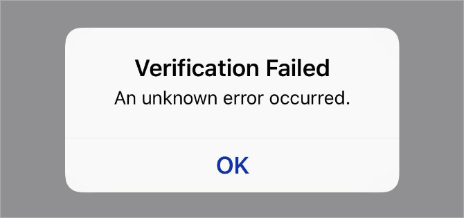 Lỗi “Verification falied”
