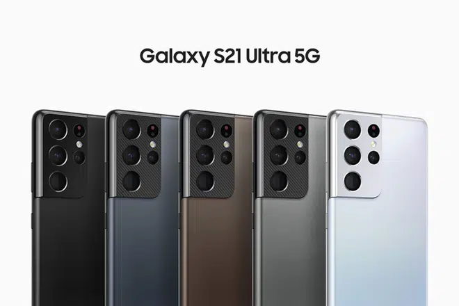 Galaxy S21 Ultra sẽ có 5 màu sắc: là đen, xanh, ghi, trắng và nâu