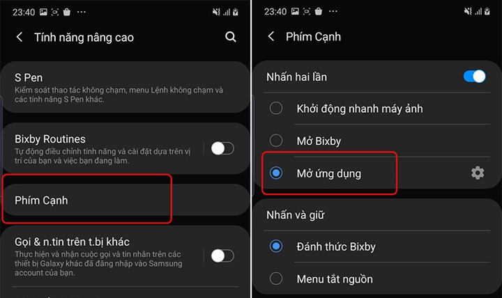 Thay đổi phím cạnh phù hợp với cá nhân