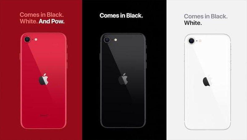 iPhone SE 2020 với 3 tùy chọn màu sắc