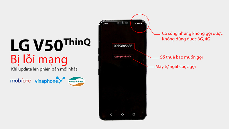 Cách khắc phục lỗi LG V50 ThinQ bị mất sóng sim Mobifone.