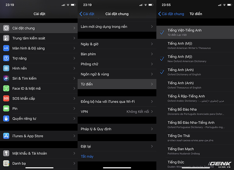 Từ điển tiếng Việt cực hữu ích hệ điều hành iOS 13