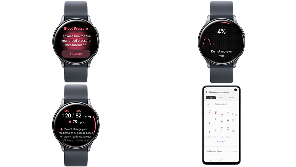 Ứng dụng đo huyết áp trên Galaxy watch active 2 