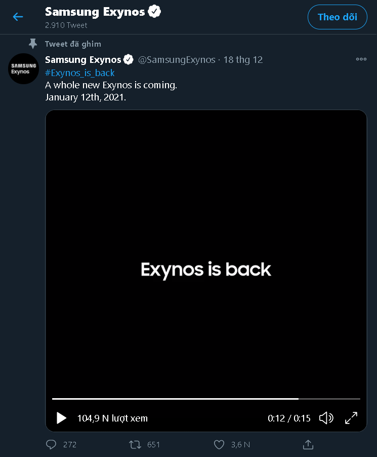 Thông báo chính thức về sự kiện Exynos của Samsung