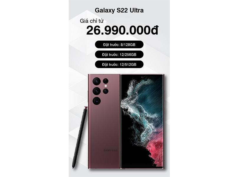 Đặt trước Galaxy S22 Ultra giá tốt tại MinMobile