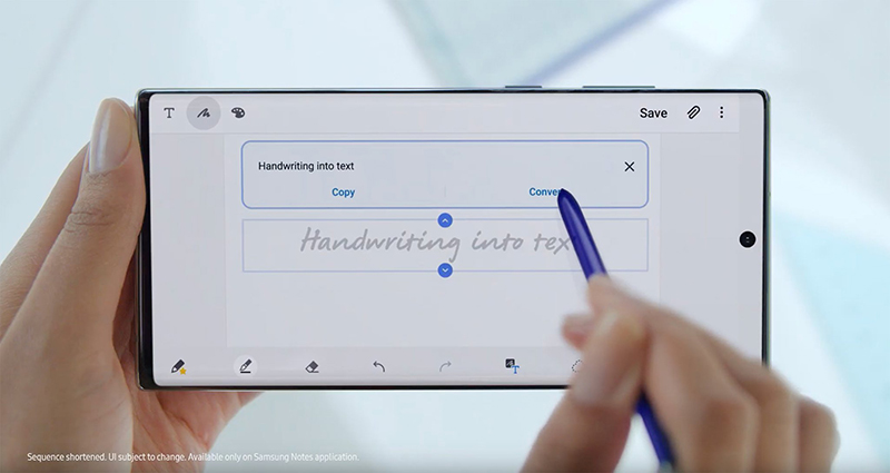 Chuyển đổi chữ viết thành văn bản kỹ thuật số bút S Pen Galaxy Note 10