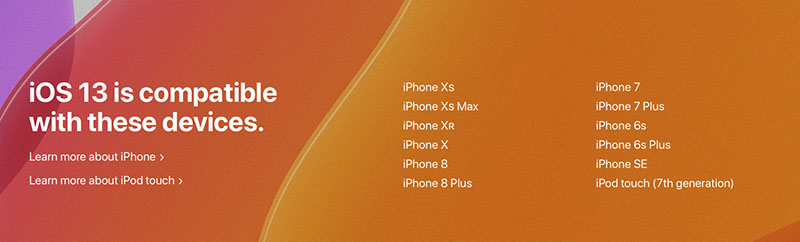 iOS 13 hỗ trợ thiết bị nào